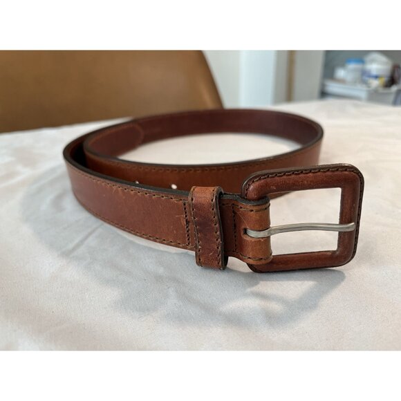 VINTAGE Y2K DEADSTOCK CALVIN KLEIN 100% LEATHER MADE IN USA BELT Large - Picture 1 of 9